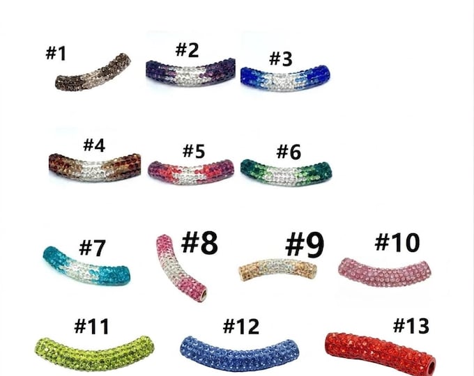 1pc fashion tube rhinestone pave beads for jewelry making brass tube FZ120-pls pick a color