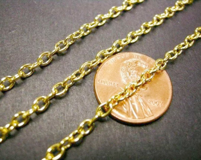 5 feet 4x3mm gold finish metal oval chain-3476