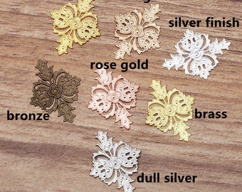 10pc 30x23mm metal filigree wraps-pls pick a color