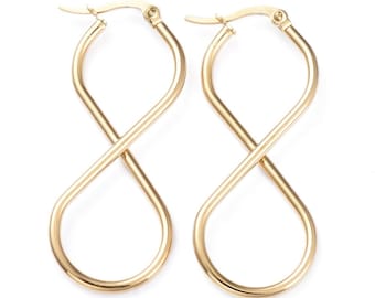 2 Pairs Gold Stainless Steel Flower Hoop Earrings Hypoallergenic Jewelry Choose Size