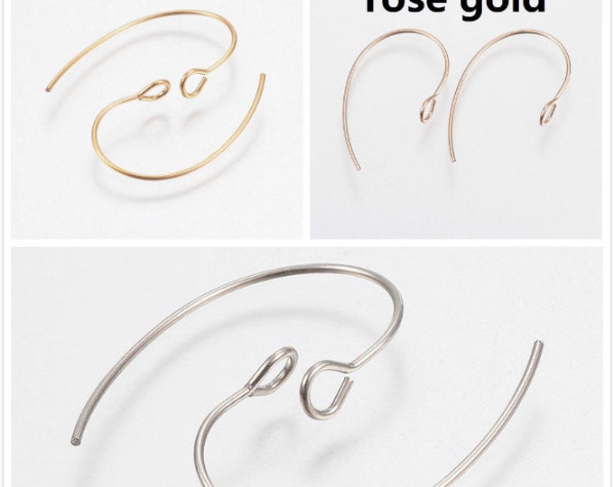 12 pieces(6 pairs) 304 Stainless Steel Earring Hooks-pls pick a color