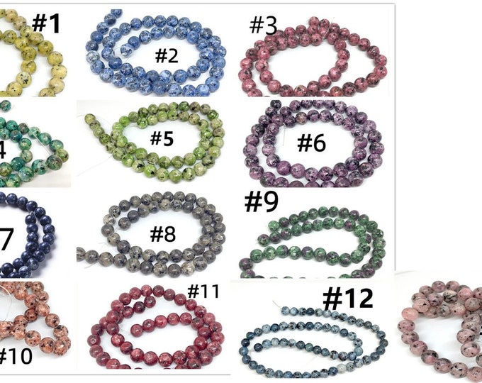 15 inch Dyed Labradorite round 8mm(46 beads)-pls pick a color