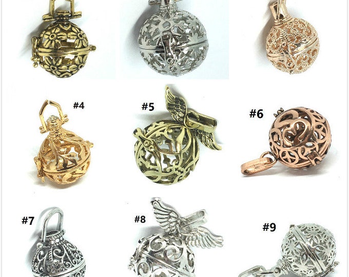 1pc various style metal prayer box bead cage pendant-pls pick a style