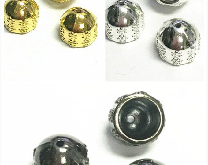 4pc 12x10mm dome shape  bead cap-pls pick  a color