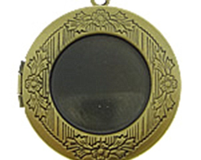 2pc Bronze Tone Photo Locket Setting Frame Pendants-1194A