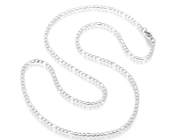 Wholesale  10pc of  23.8 inches stainless steel Figaro link chain necklaces -FJ103