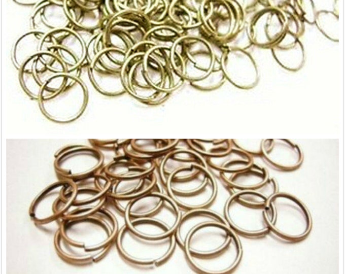 100pc 10mm antique finish jump rings gauge 18-pls pick a color