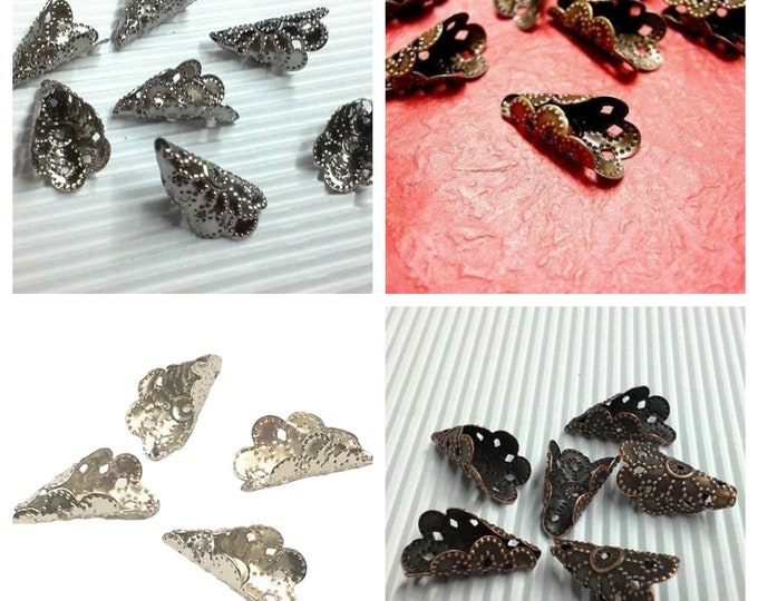 20pc  filigree cone shape bead cap-pls select your own color