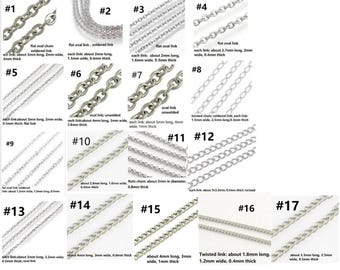 2 meters  stainless steel Made link chain-pls pick a style