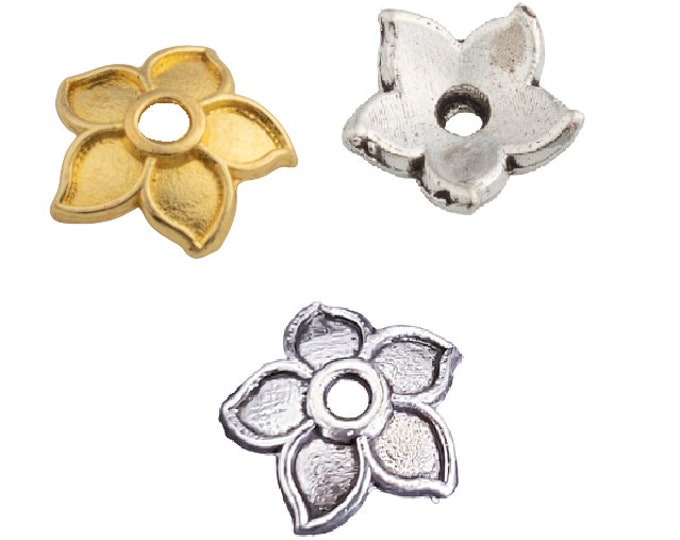 10pc 8mm metal flower bead caps -Pls pick a color