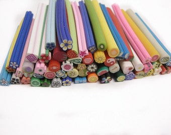30pcs Mixed Patterns Nail Art Fimo Stick Polymer Clay Decoration 5.1cm-8449