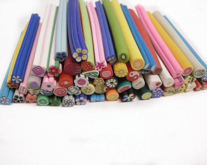 30pcs Mixed Patterns Nail Art Fimo Stick Polymer Clay Decoration 5.1cm-8449