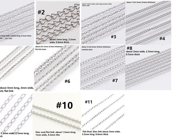 Wholesale 10 meters  stainless steel  link chain-pls pick a style