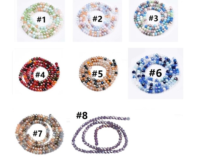 1 strand 3.5x3mm Faceted Electroplate Glass Beads(about 135 beads）-pls pick your color