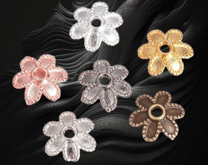 20pc 8mm metal flower bead caps-pls pick your color