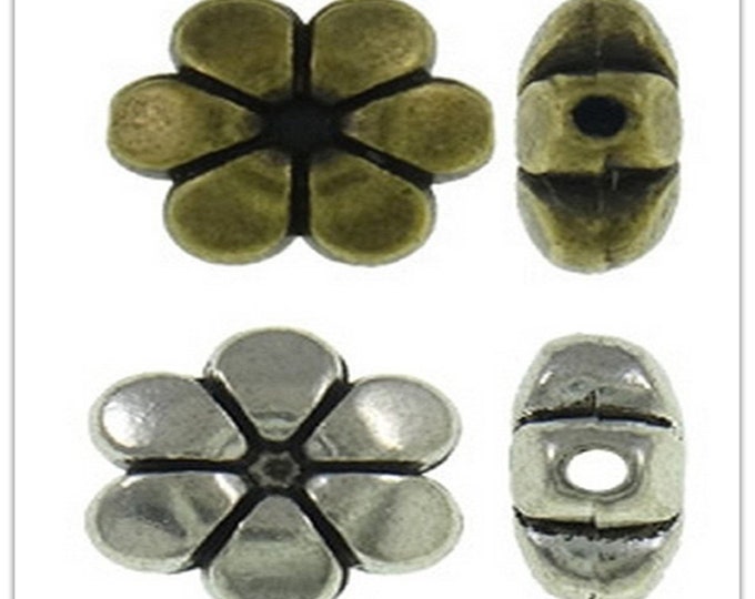 15pc 10mm Antique finish Metal Flower Shape Bead Spacer-pls pick a color