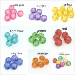 30PC 8mm Pumpkin Transparent  Acrylic Beads LL1184-pls pick  a color