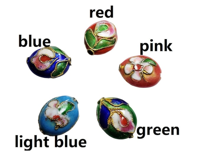 2pc 15x11mm oval shape handmade Cloisonne Beads LL1395-pls pick your color