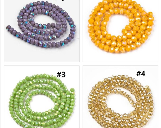 Wholesale 10 strands 3x2.5mm faceted electroplate glass Beads(1400pcs)-pls pick a color