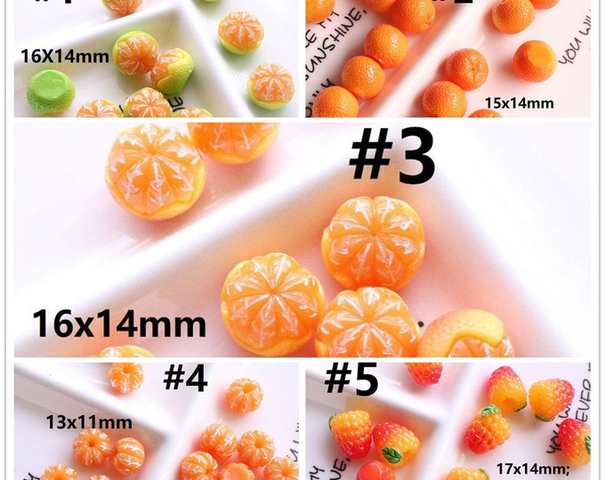4pc  resin made imitation miniature fruit cabochons- Pls pick a style