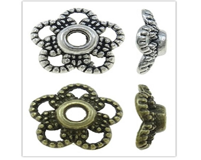 24pc antique finish 11mm metal bead cap-pls pick a color