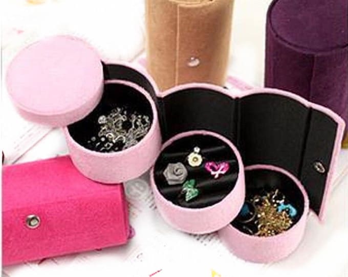 Necklace Earrings Rings Jewelry Display Box  Case Velvet-randomly selected