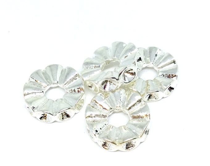 4pc 15mm silver finish metal setting spacers-5182H