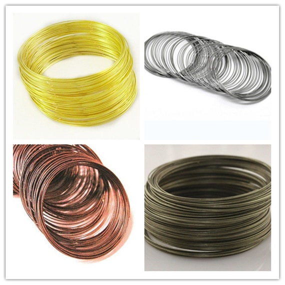 50 Circles. Wire: 0.6mm Steel Bracelet Memory Wire 5.5cm Nickel Color