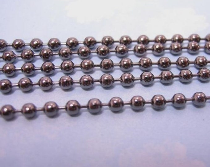 5 feet of 2.5mm gunmetal iron ball chain-1172
