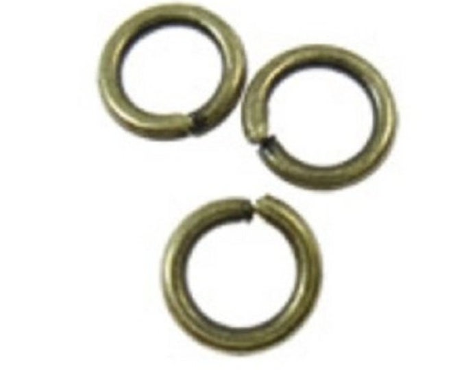 100pc 9mm antique bronze finish jump rings gauge 17-shelf2rm