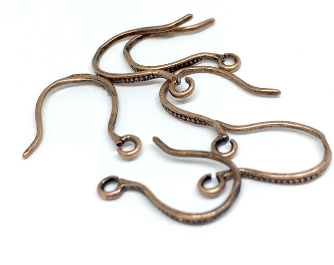 6pc(3 pairs) antique copper finish brass made earring hooks-7490c