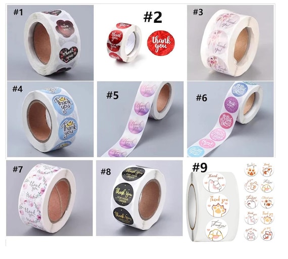 100pcs " Thank you"  stickers, Small business stickers -1 inch -pls pick a pattern