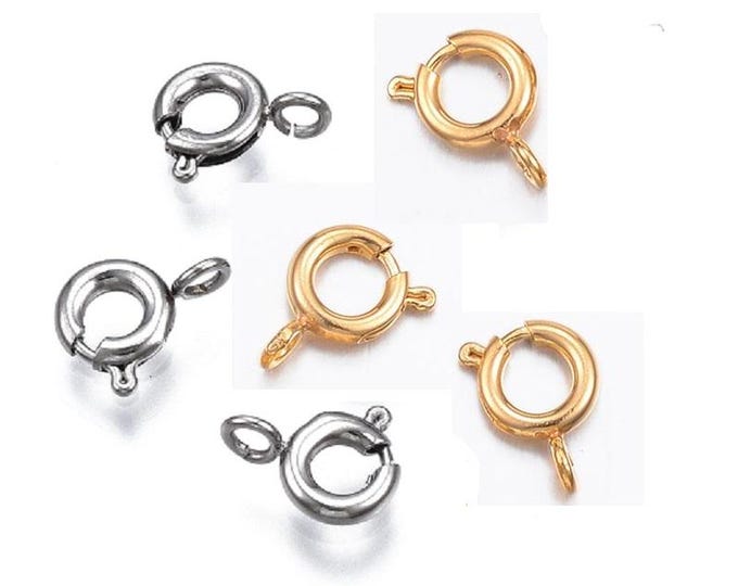 5pc 304 Stainless Steel Spring Ring Clasps-pls pick  a size and color