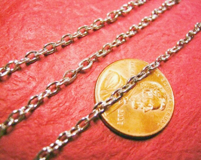 5feet 3.8x2.5mm antique silver finish flat link chain-3470