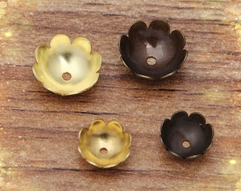 20pc brass made flower bead caps LL507-pls select size and color