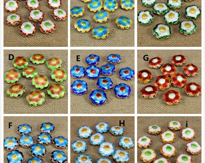 2pc 20mm  handmade flower shape Cloisonne Beads 4m516-pls pick your color