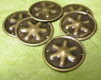40pc antique bronze finish round metal connector-1318x2