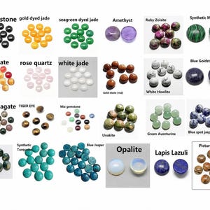 8pc 10mm Round Natural Gemstone Cabochons - Choose Stone: Amethyst, Rose Quartz, Tiger Eye, Lapis Lazuli - Jewelry Making