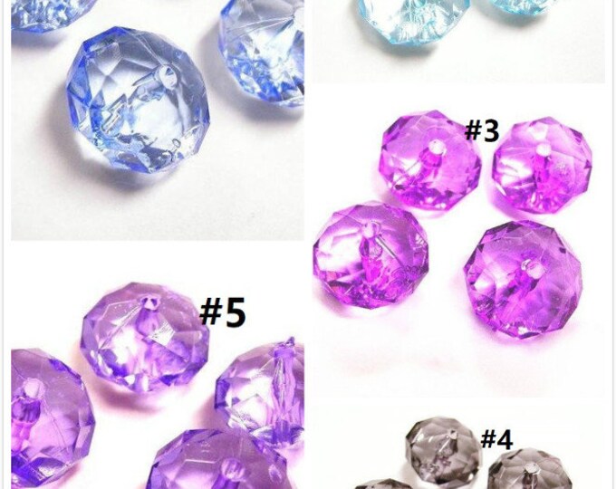 6pcs acrylic Faceted Rondelle beads-pls pick a color