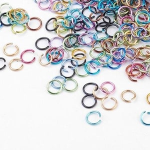 100pcs Aluminum Wire Open Jump Rings, Ring, Mixed Color -pls pick a size