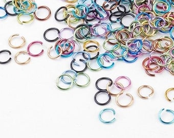 100pcs Aluminum Wire Open Jump Rings, Ring, Mixed Color -pls pick a size
