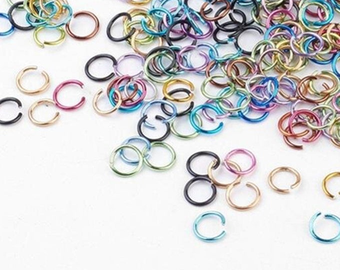 100pcs Aluminum Wire Open Jump Rings, Ring, Mixed Color -pls pick a size