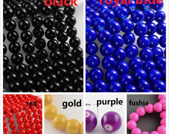 1 strand 31 inch dyed baking round glass beads 10mm(80pcs)-pls pick a color