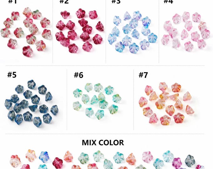 20pc 8.5mm  Electroplate Glass Beads in Trumpet Flower Shape- pls pick a color