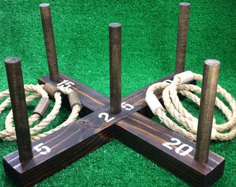 Rustic Ring Toss Outdoor Yard/Lawn Game with 6 Rings - FREE U.S. shipping