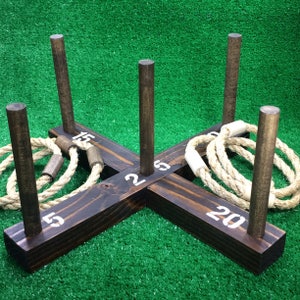 Rustic Ring Toss Outdoor Yard/Lawn Game with 6 Rings - FREE U.S. shipping