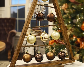 LARGE Rustic Stained A-frame Christmas Tree Ornament Display/ Ornament Hanger - 28 Inches Tall -  FREE Shipping