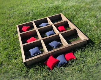 Rustic Giant Yard Game/Lawn Game Tic Tac Toe - Bean Bag Toss Game - Bean Bags Included