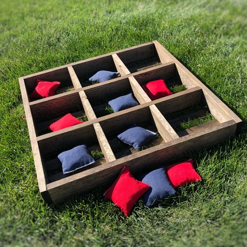 Rustic Giant Yard Game/lawn Game Tic Tac Toe Bean Bag Toss Etsy