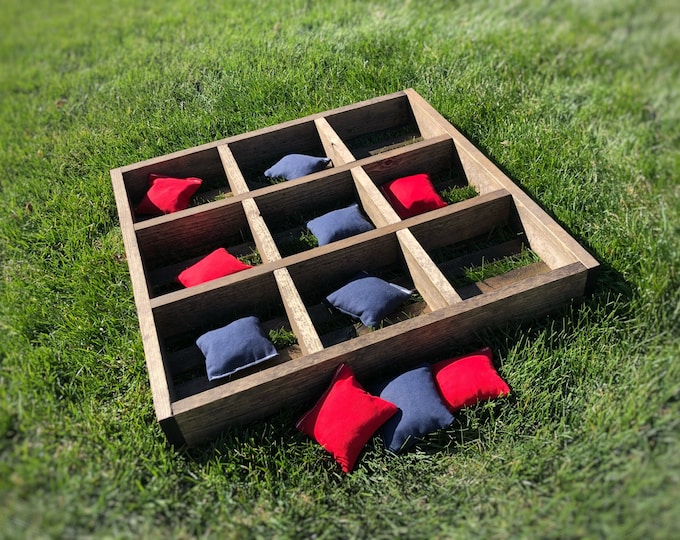 Rustic Giant Yard Game/Lawn Game Tic Tac Toe - Bean Bag Toss Game - Bean Bags Included